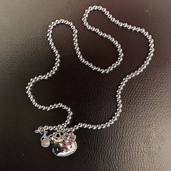 Hello Kitty Sterling Silver Beaded Necklace - Picture 1 of 4